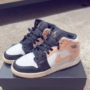 Jordan Kids' Black and Peach Sneakers